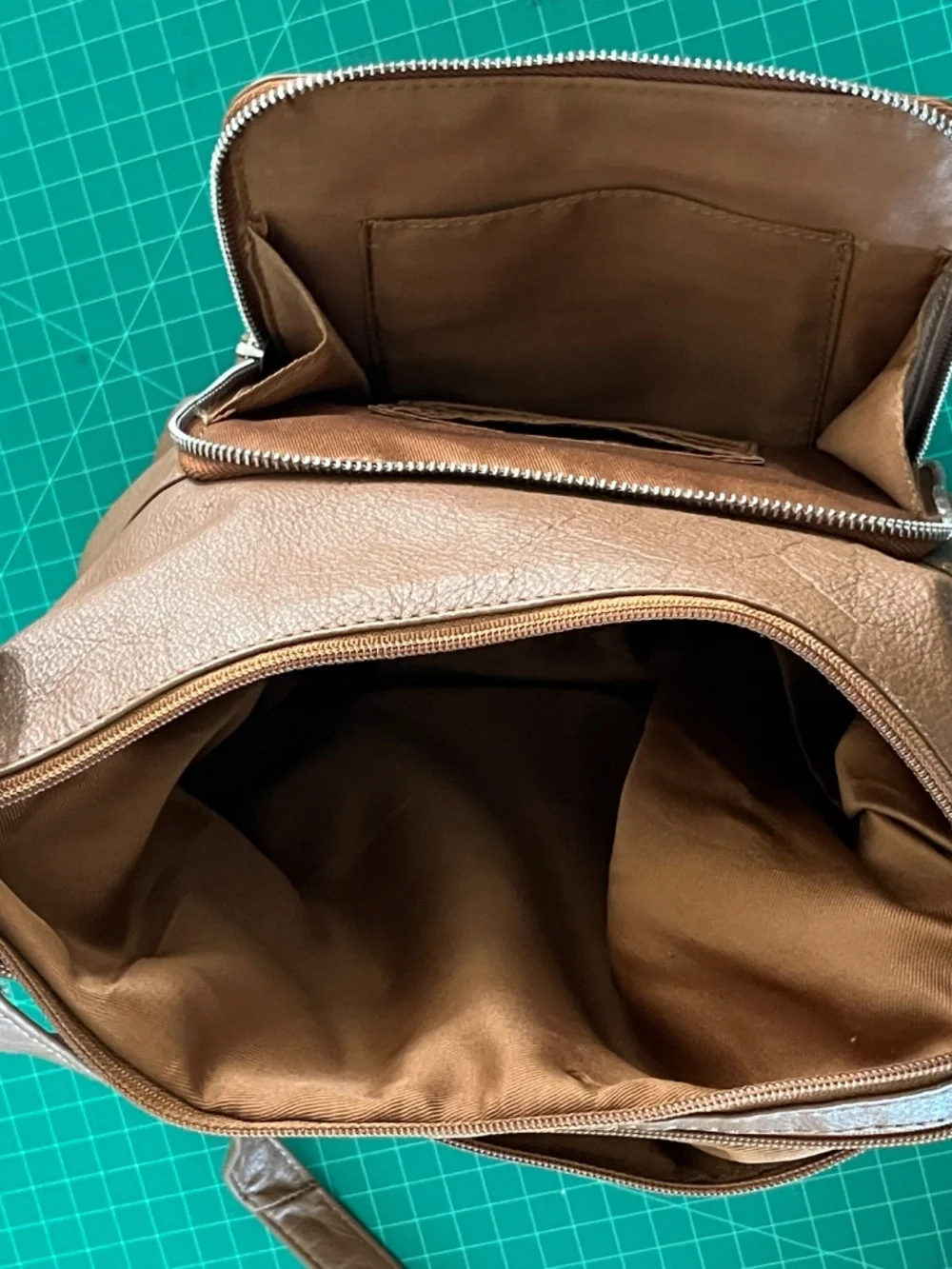 Brown leather cross body purse
